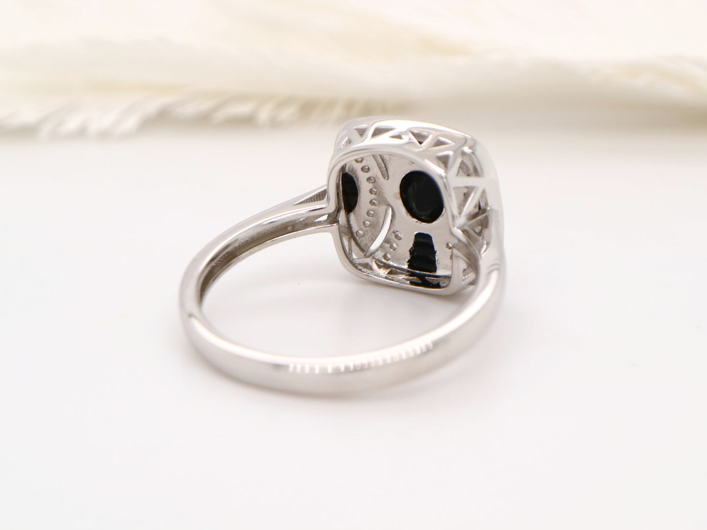 Art deco onyx ring in classic cushion design