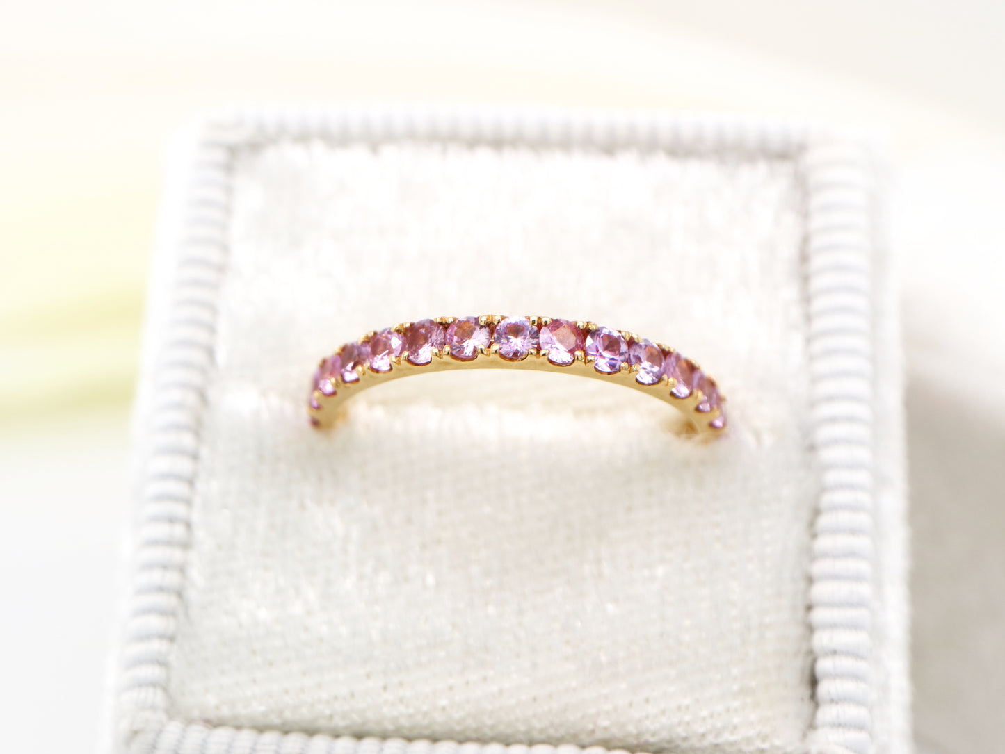 Natural Pink sapphire pave band