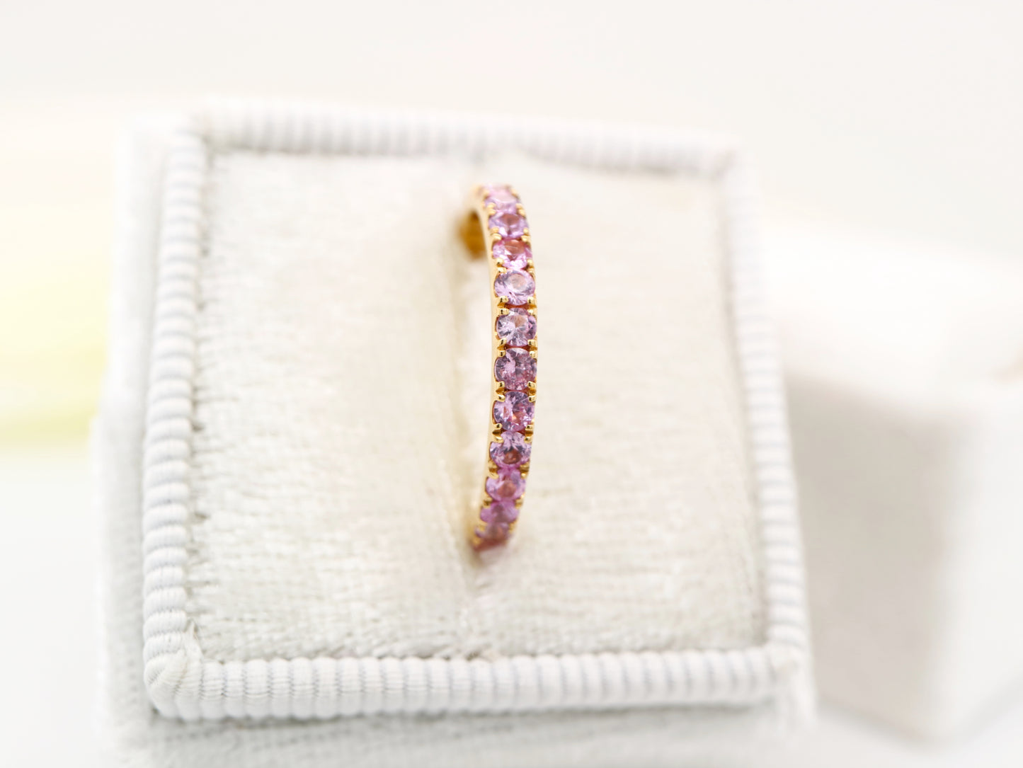 Natural Pink sapphire pave band