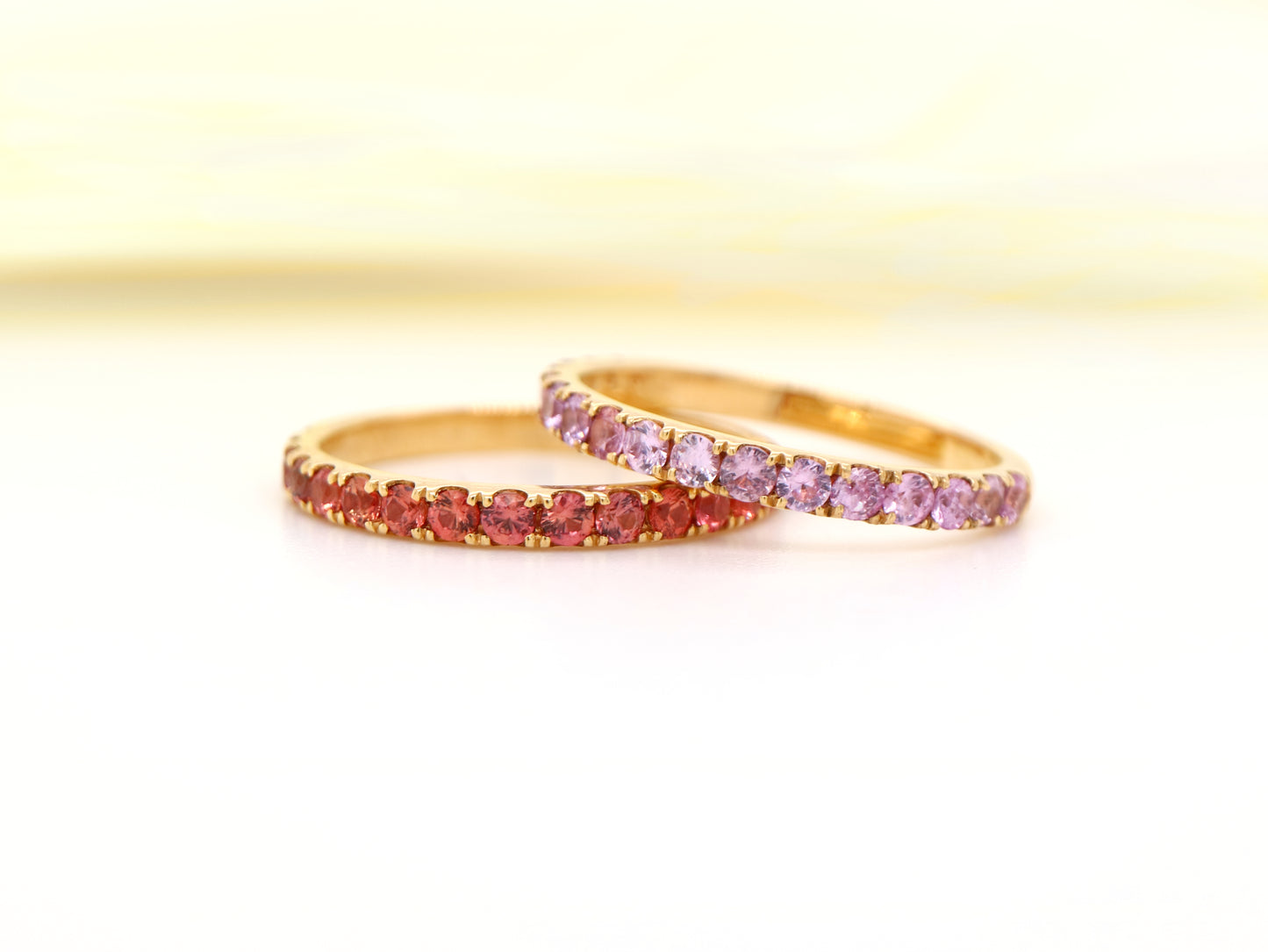 Natural Pink sapphire pave band