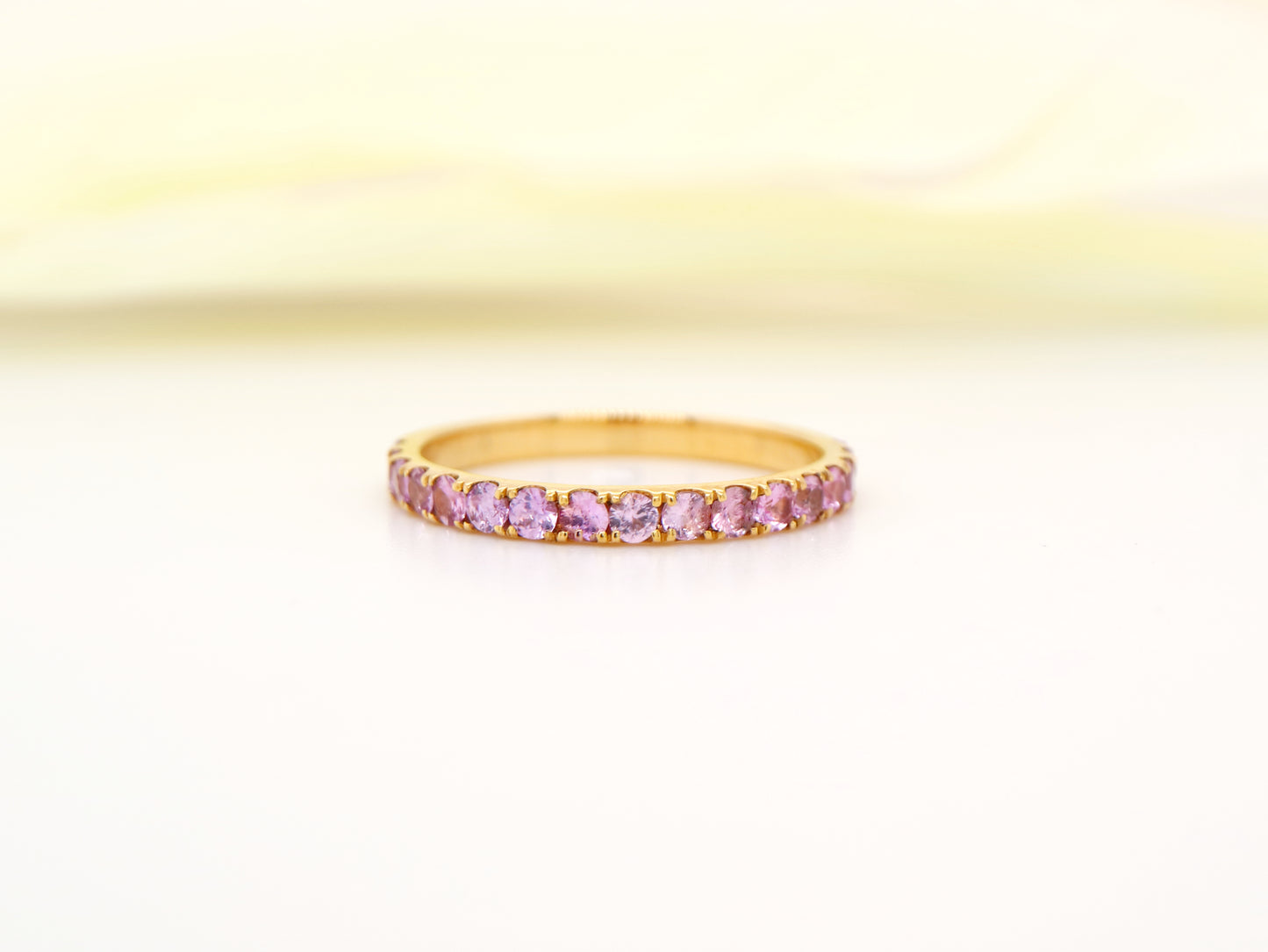 Natural Pink sapphire pave band