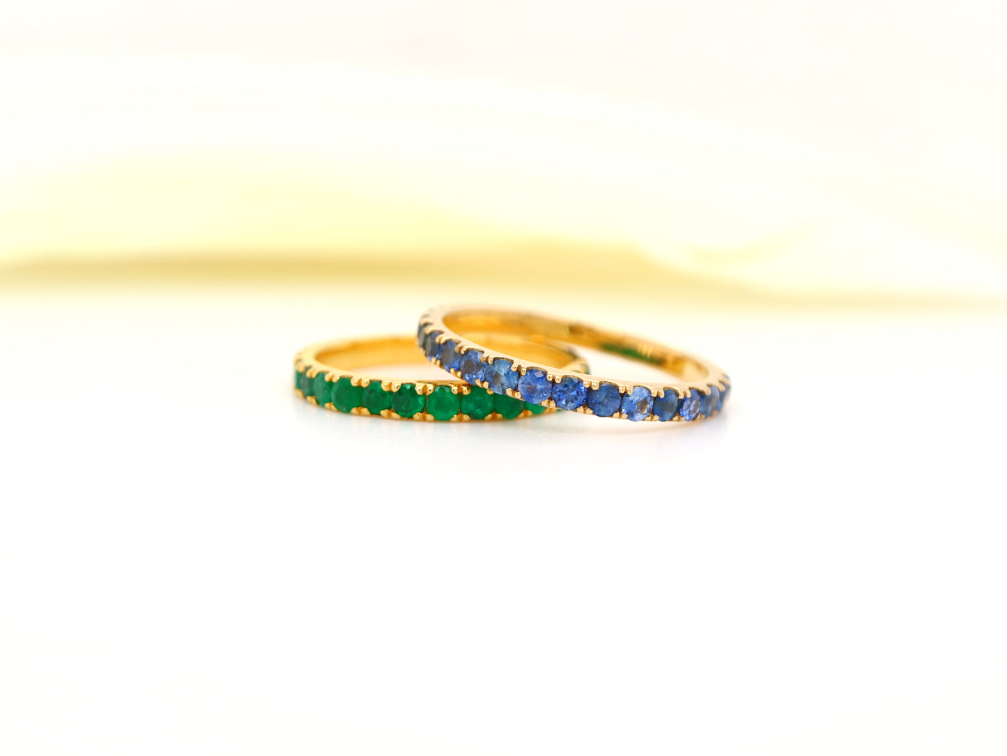 Natural emerald pave band