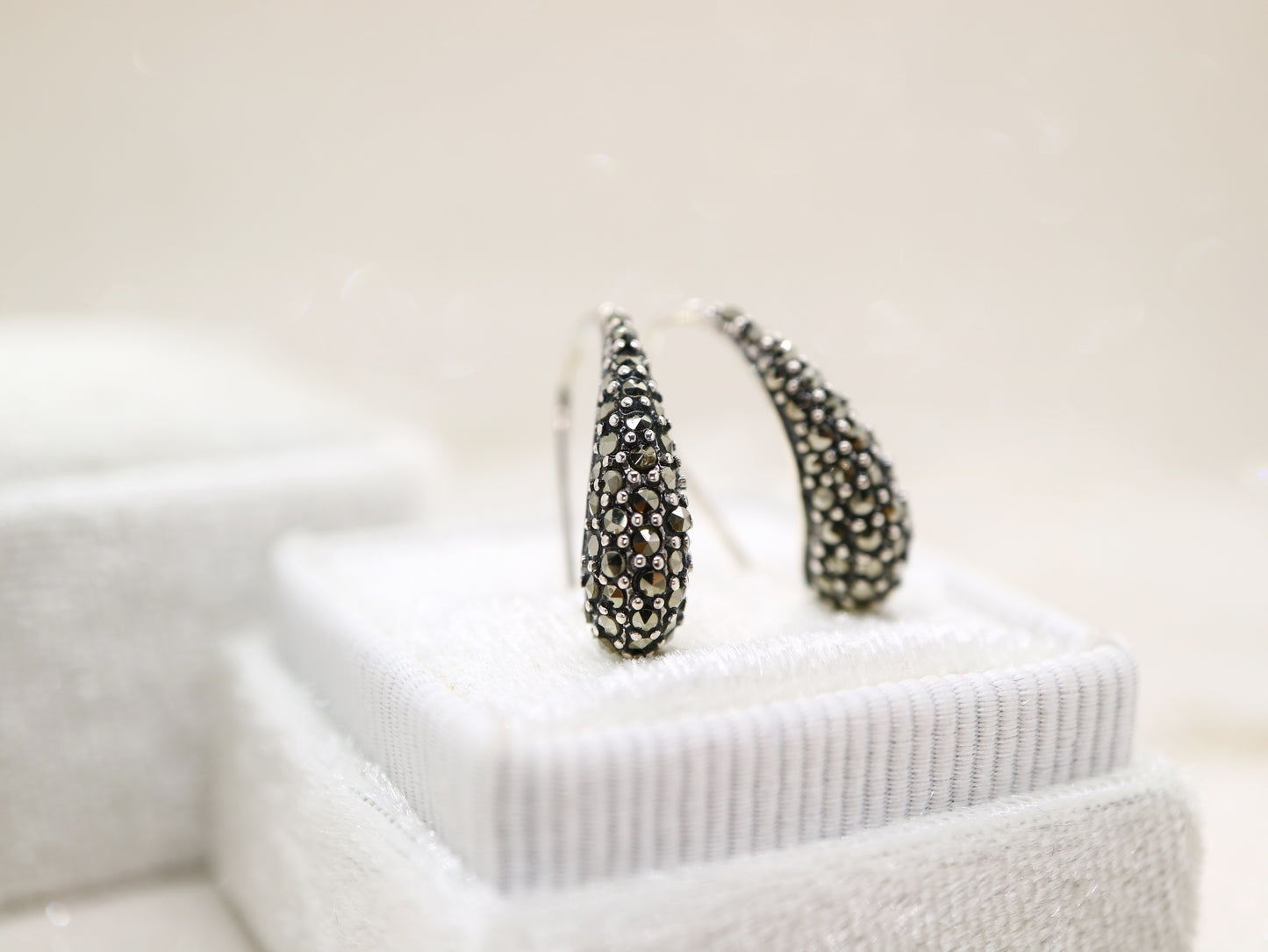 Marcasite and sterling silver ear hook