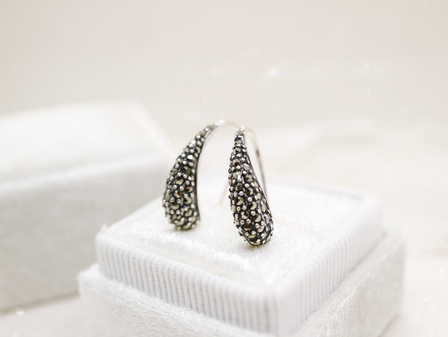 Marcasite and sterling silver ear hook