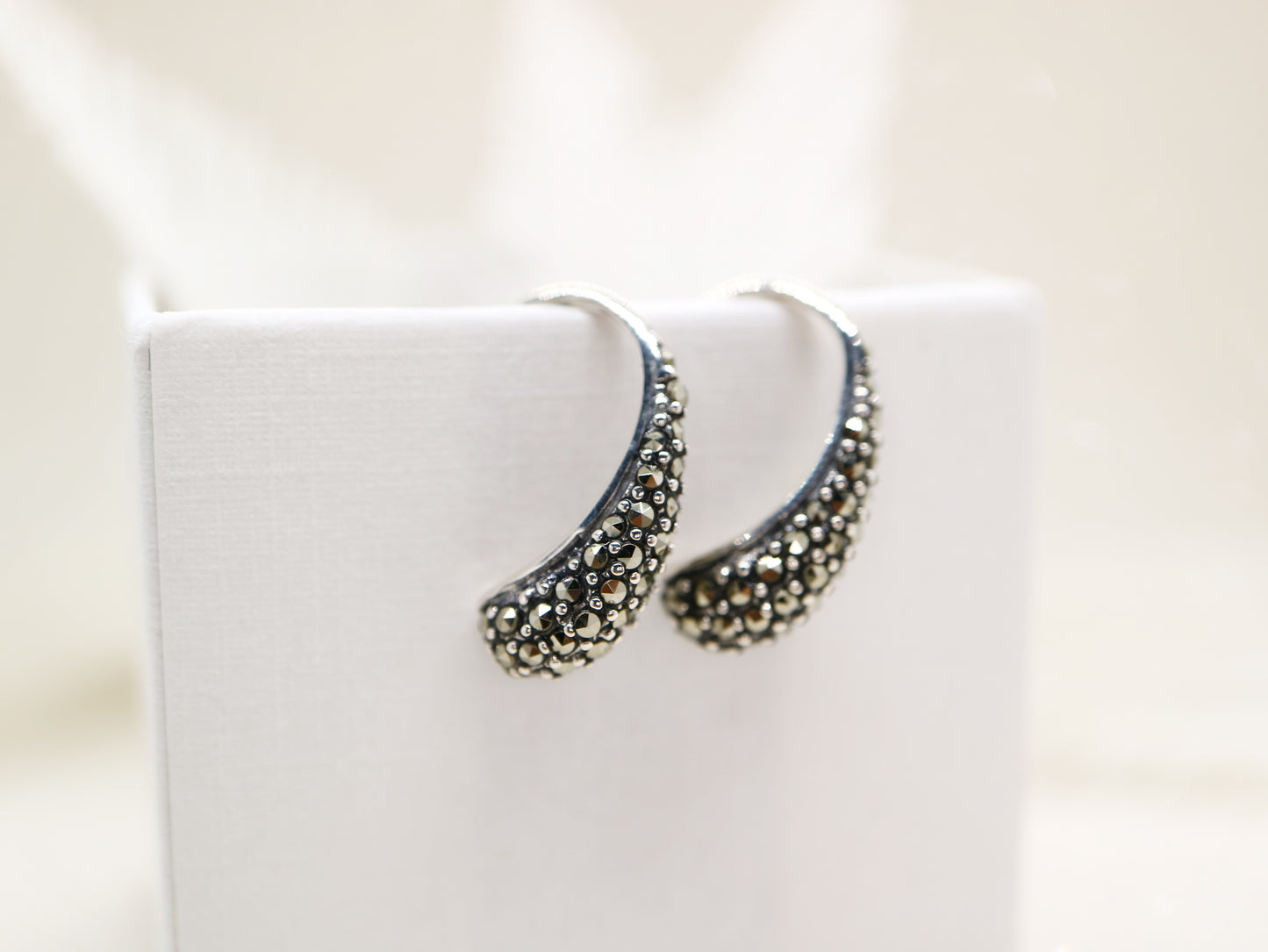 Marcasite and sterling silver ear hook