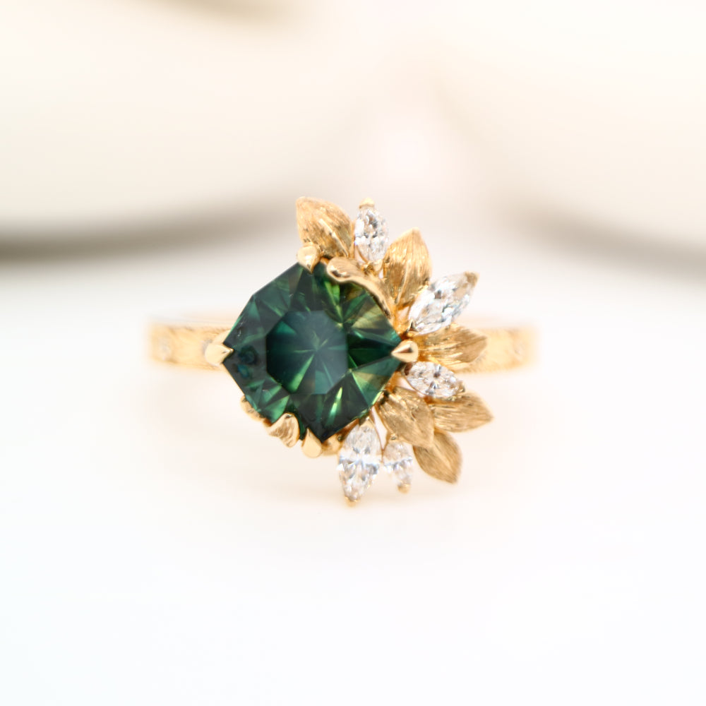 Josephine ring - Australian parti sapphire, Diamonds, 18k gold