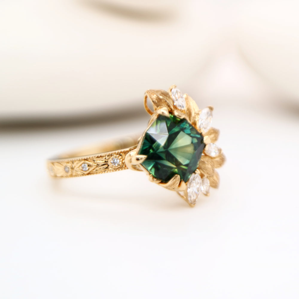 Josephine ring - Australian parti sapphire, Diamonds, 18k gold