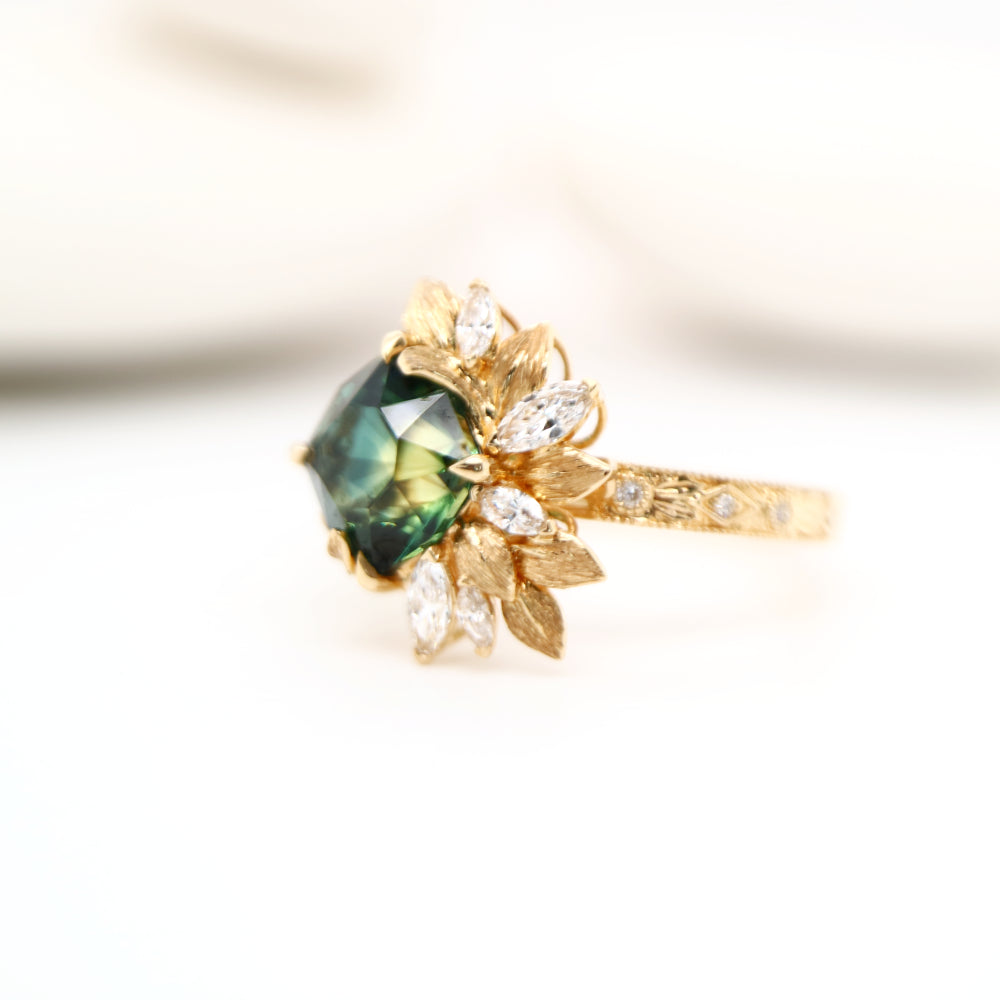 Josephine ring - Australian parti sapphire, Diamonds, 18k gold