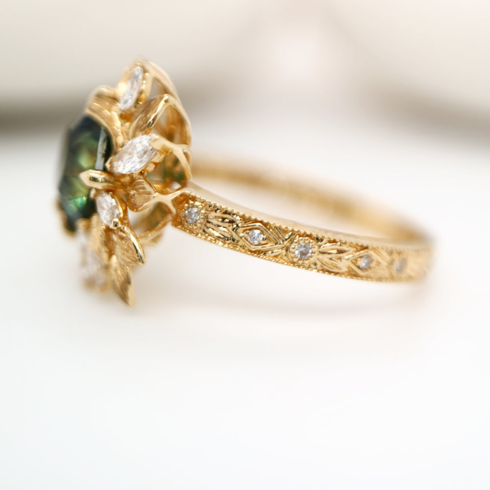 Josephine ring - Australian parti sapphire, Diamonds, 18k gold