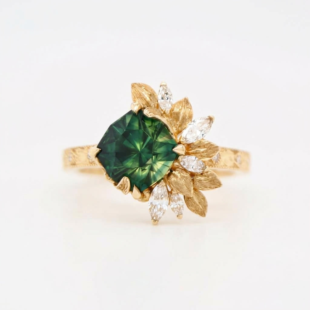 Josephine ring - Australian parti sapphire, Diamonds, 18k gold